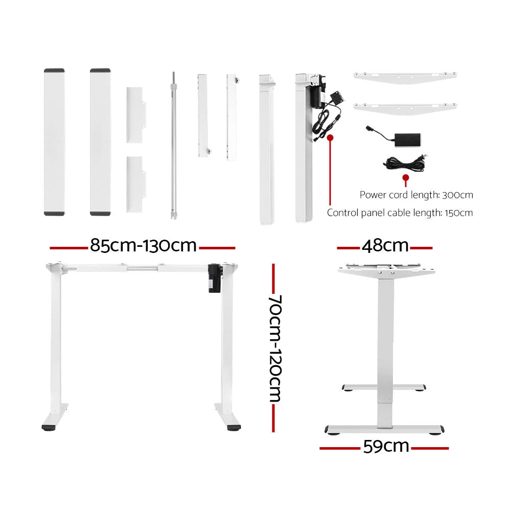 Electric Standing Desk Motorised Adjustable Sit Stand Desks White Office Fast shipping On sale