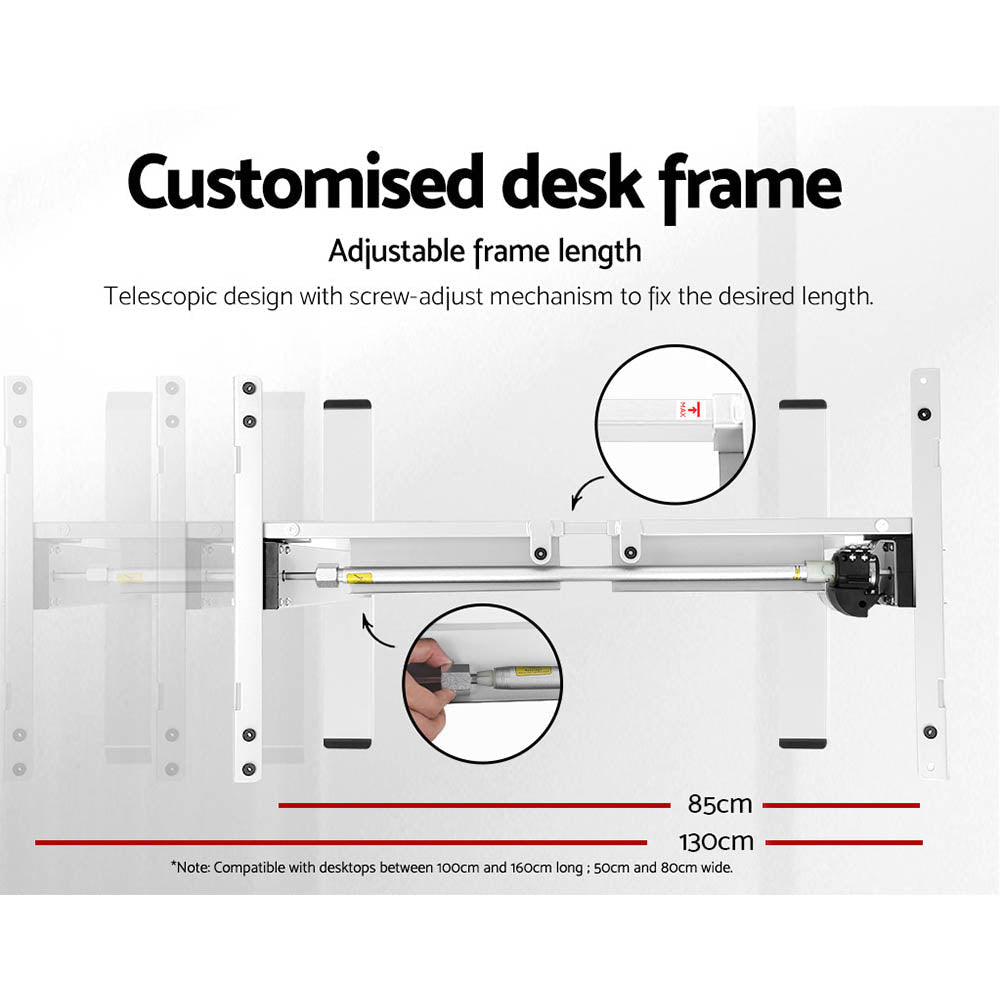 Electric Standing Desk Motorised Adjustable Sit Stand Desks White Office Fast shipping On sale