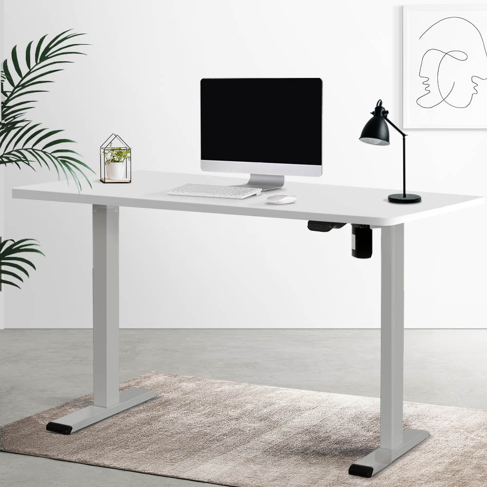 Electric Standing Desk Motorised Sit Stand Desks Table Grey White 140cm Office Fast shipping On sale