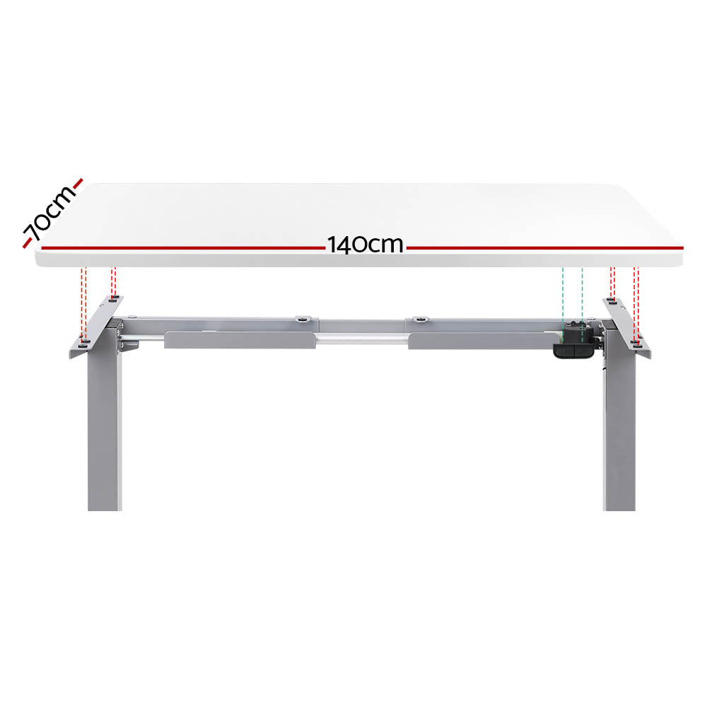 Electric Standing Desk Motorised Sit Stand Desks Table Grey White 140cm Office Fast shipping On sale