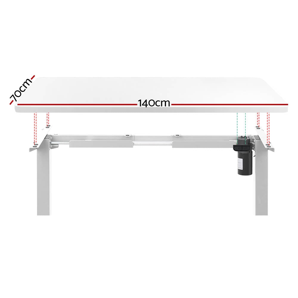 Electric Standing Desk Motorised Sit Stand Desks Table White 140cm Office Fast shipping On sale