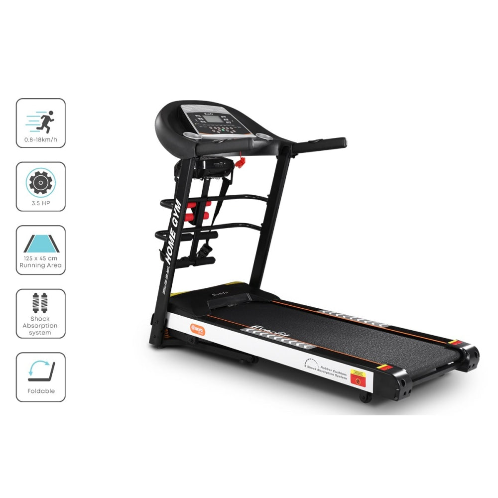 Electric Treadmill 450mm 18kmh 3.5HP Auto Incline Home Gym Run Exercise Machine Fitness Dumbbell Massager Sit Up Bar Sports & Fast shipping
