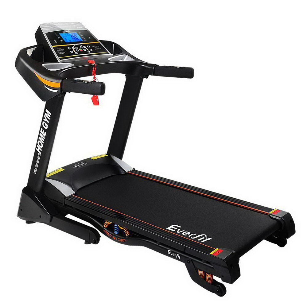 Electric Treadmill 48cm Incline Running Home Gym Fitness Machine Black Sports & Fast shipping On sale