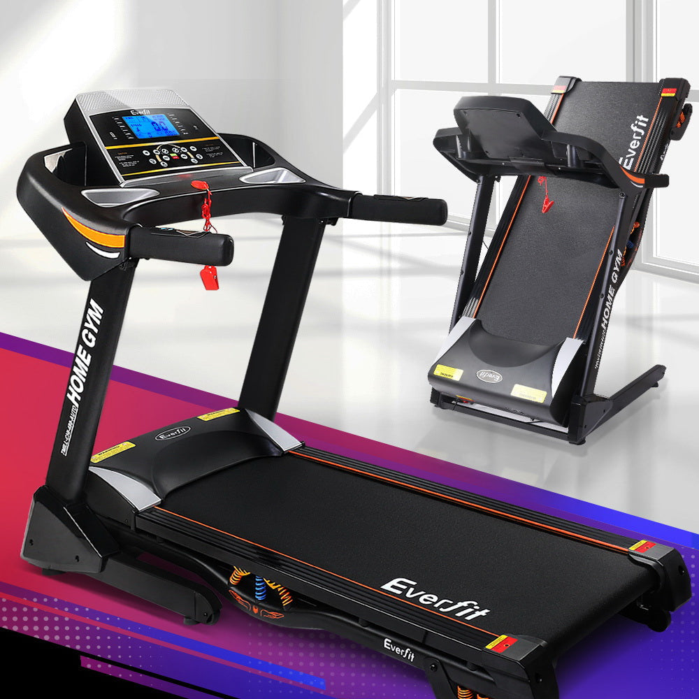 Electric Treadmill 48cm Incline Running Home Gym Fitness Machine Black Sports & Fast shipping On sale