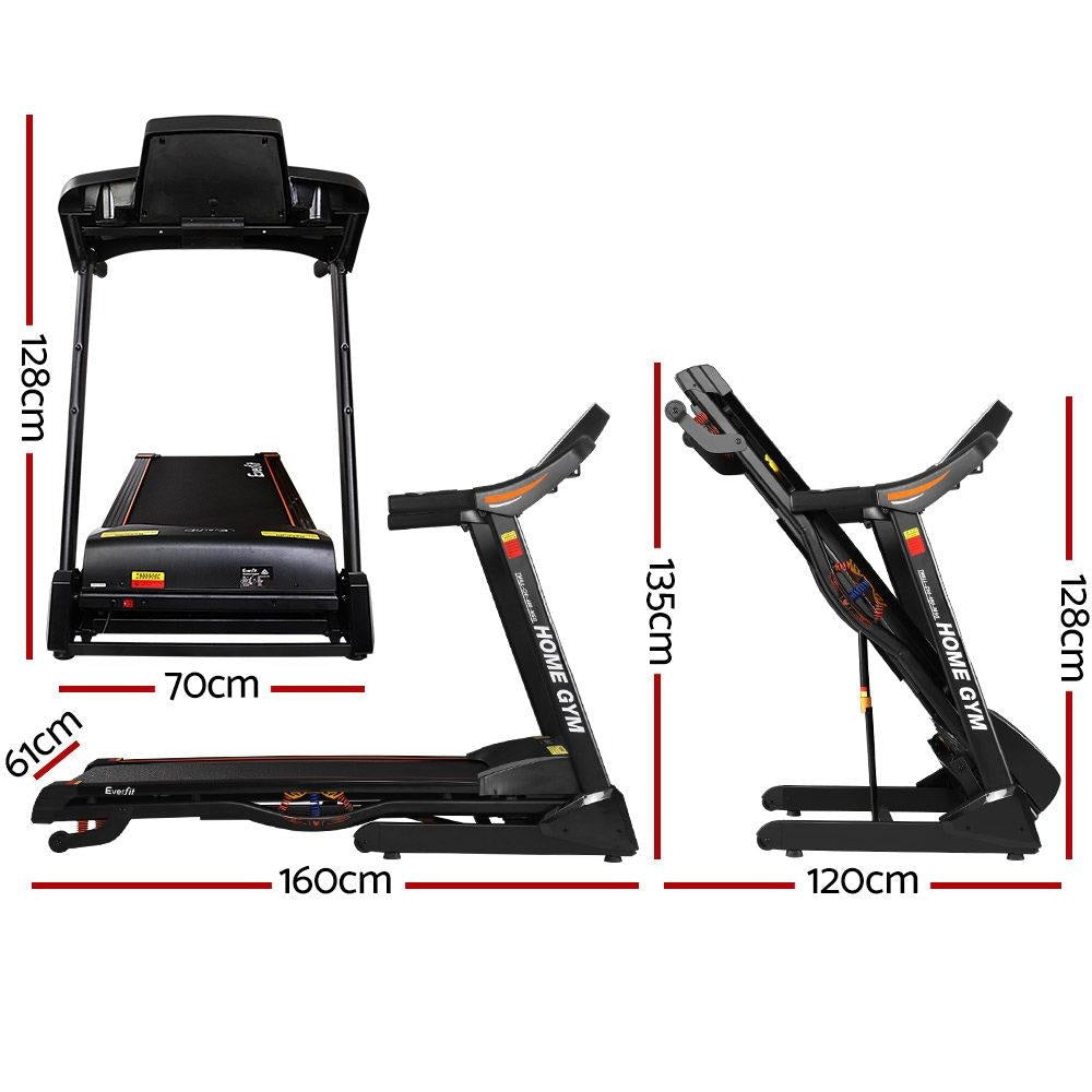 Electric Treadmill 48cm Incline Running Home Gym Fitness Machine Black Sports & Fast shipping On sale
