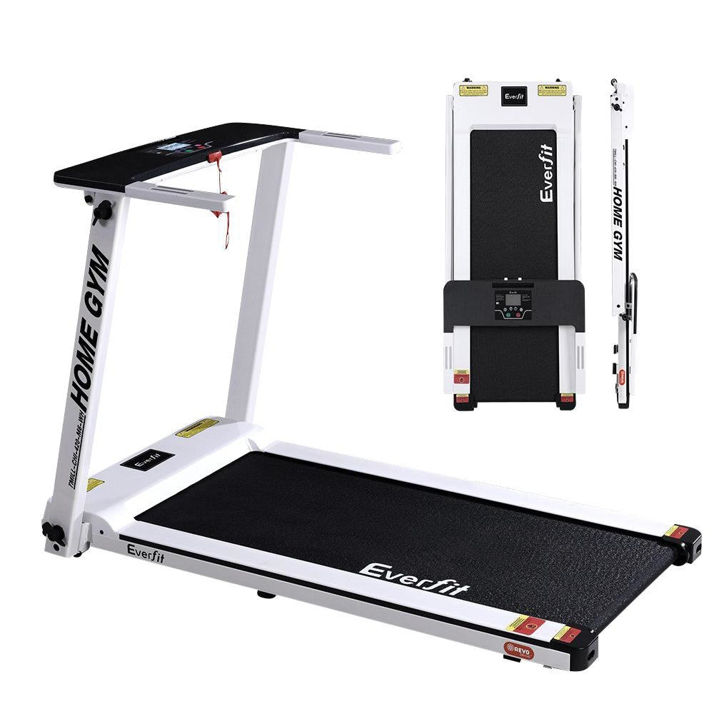 Electric Treadmill Home Gym Exercise Running Machine Fitness Equipment Compact Fully Foldable 420mm Belt White Sports & Fast shipping