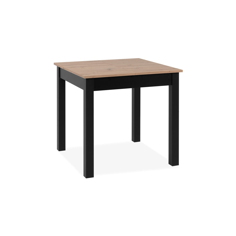 Elena Wooden Extendable Square Rectangular Dining Table 80-120cm - Black/Oak Fast shipping On sale