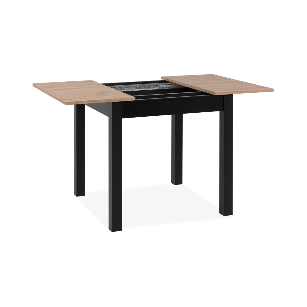 Elena Wooden Extendable Square Rectangular Dining Table 80-120cm - Black/Oak Fast shipping On sale