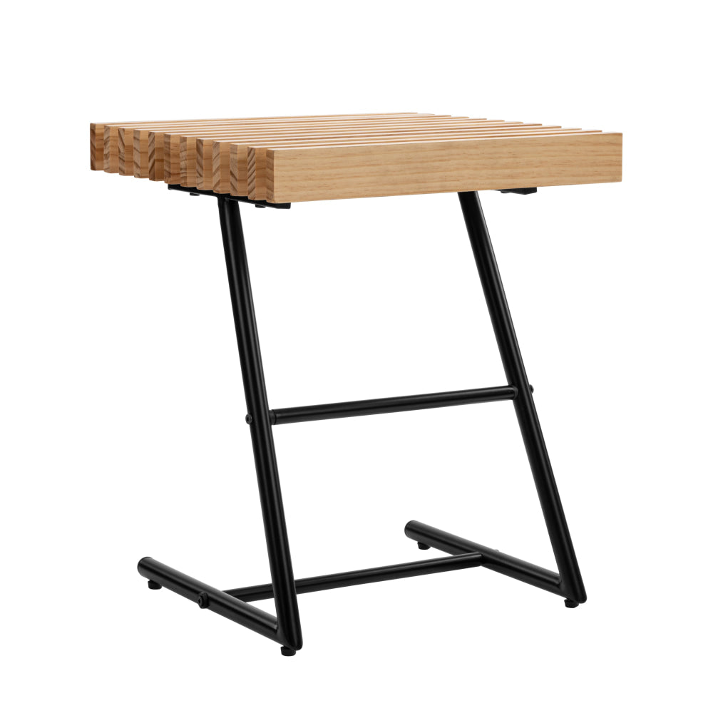 Eliza Wood Top End Lamp Side Table Slat Oak/Black Fast shipping On sale