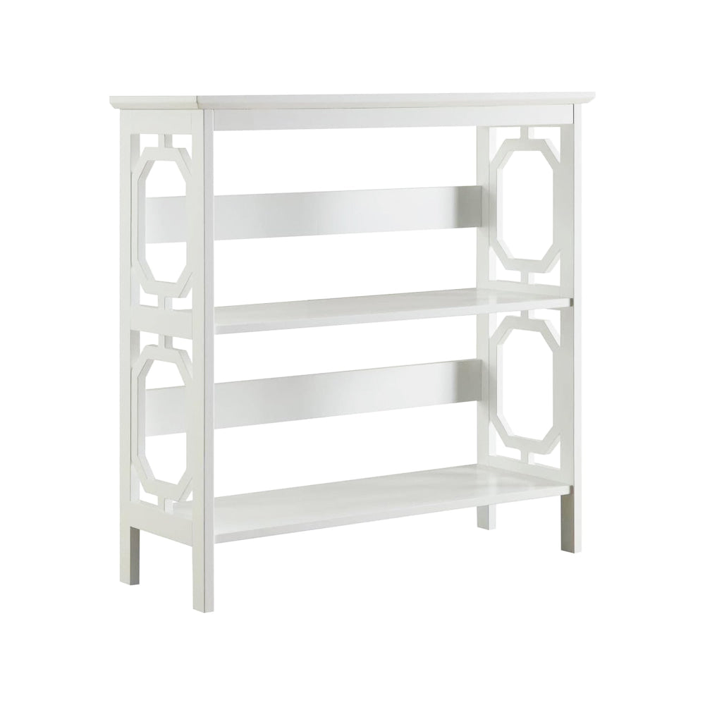 Elka 3-Tier Wooden Low Display Shelf Unit Bookcase White Fast shipping On sale