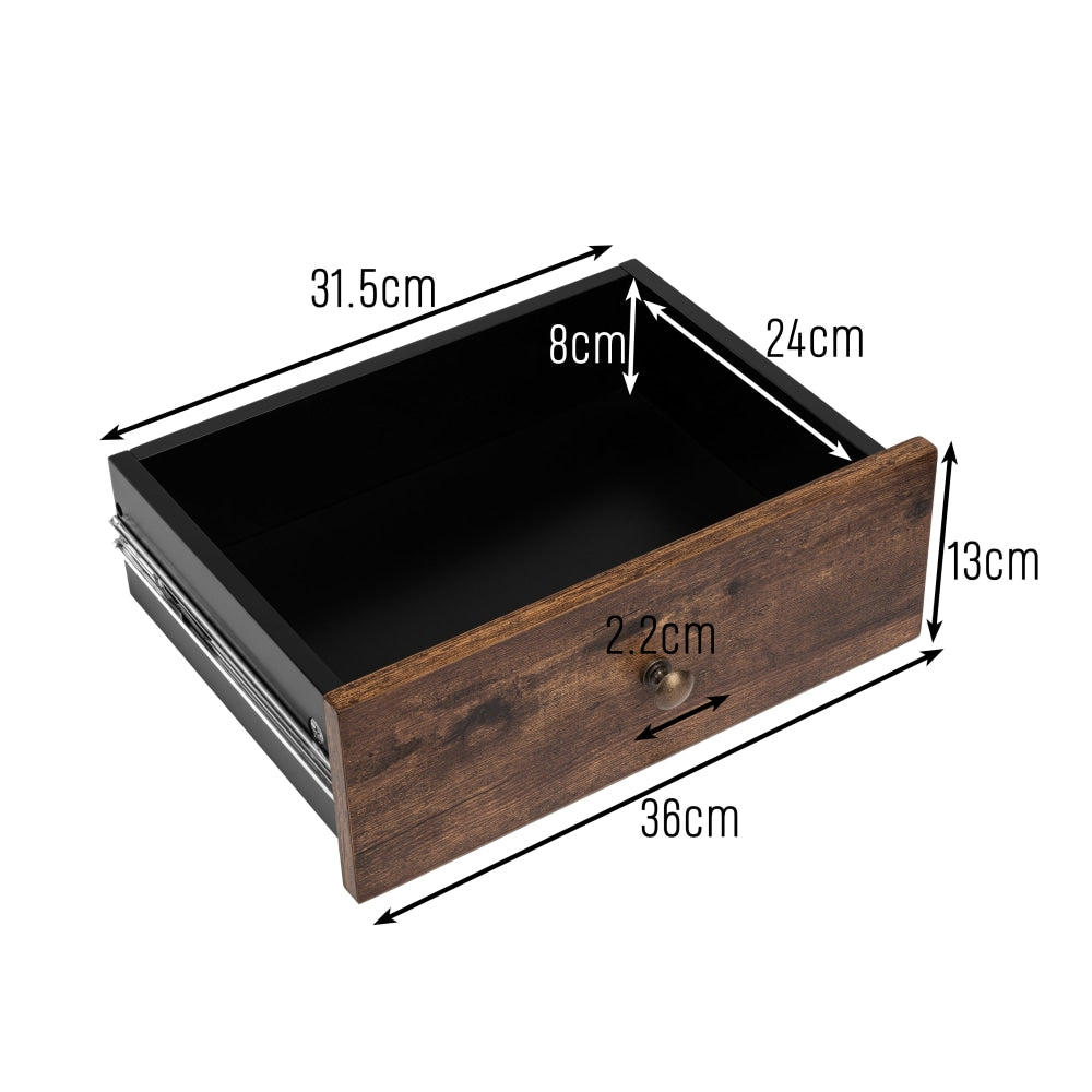 Elliot Wooden Floating Bedside Nightstand Side Table W/ 1-Drawer Black/Walnut Fast shipping On sale