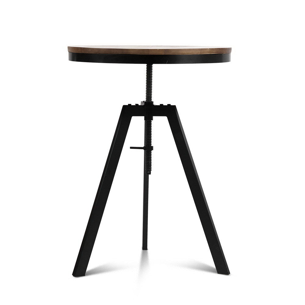 Elm Wood Round Dining Table - Dark Brown Fast shipping On sale