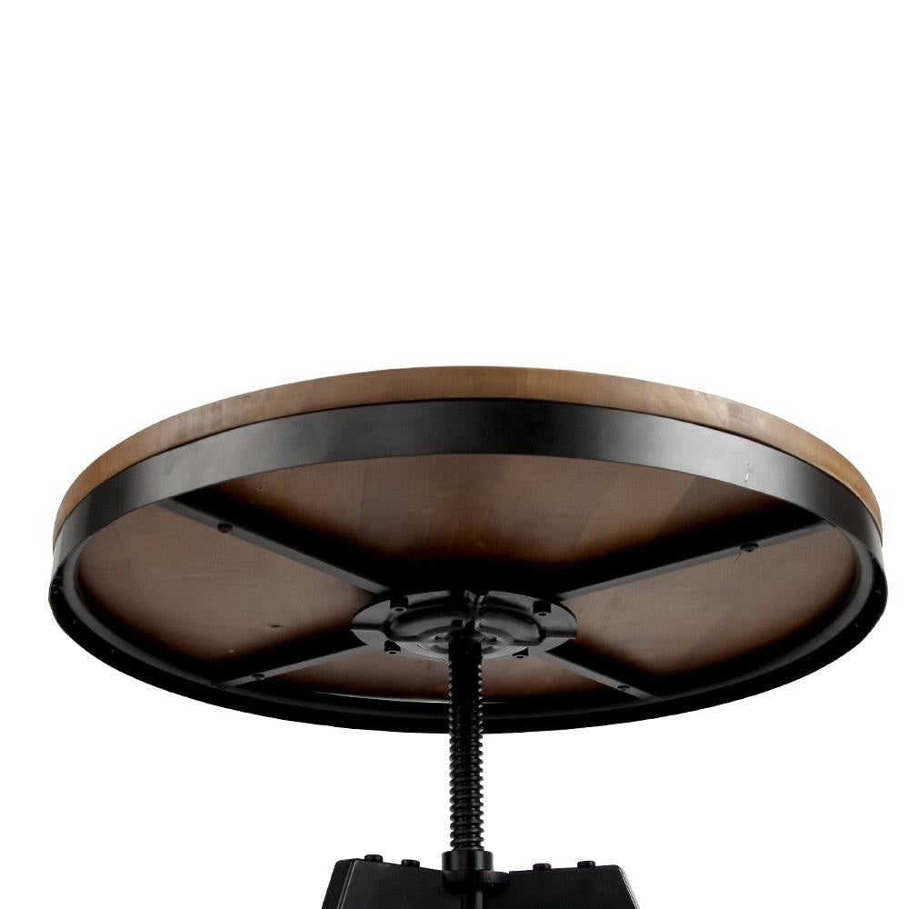 Elm Wood Round Dining Table - Dark Brown Fast shipping On sale