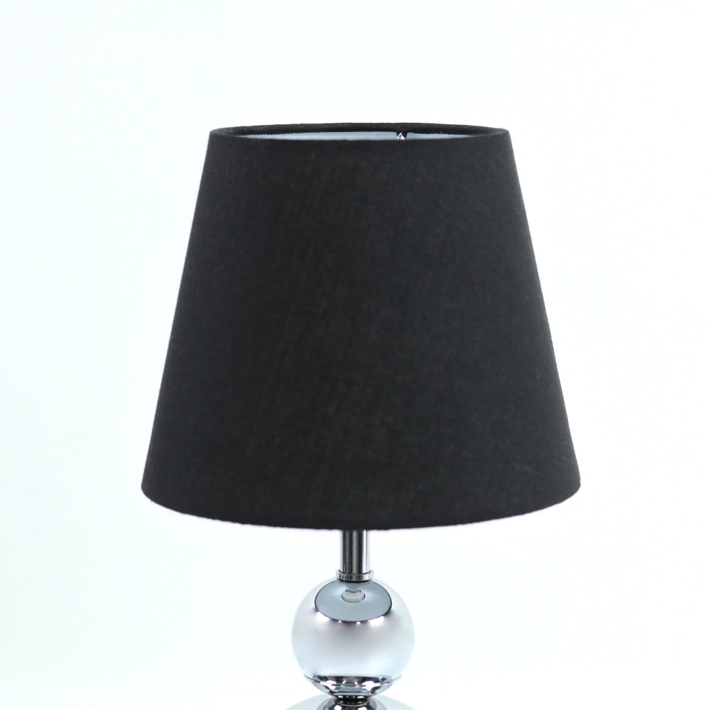 Elvin Classic Minimalist Touch Iron Table Lamp Light Fabric Shade - Chrome and Black Fast shipping On sale