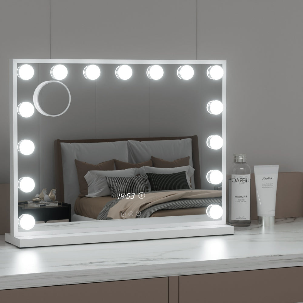 Embellir Makeup Mirror Hollywood 58x45cm 15 LED Time Fast shipping On sale