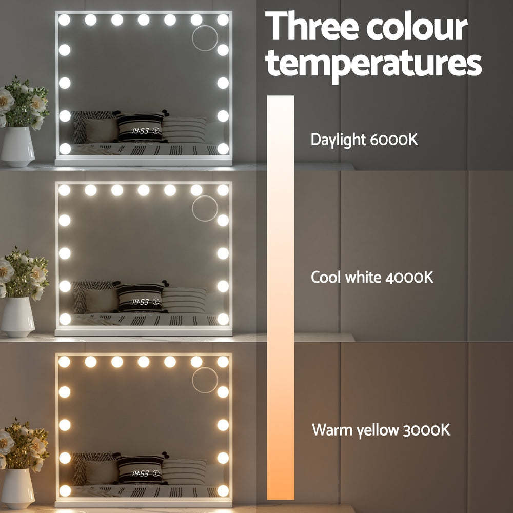 Embellir Makeup Mirror Hollywood 60x52cm 15 LED Time Fast shipping On sale