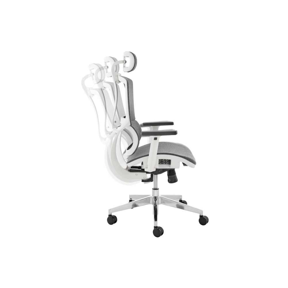 Emerson Mesh Ergonomic Office Computer Chair White Frame Grey Fast shipping On sale