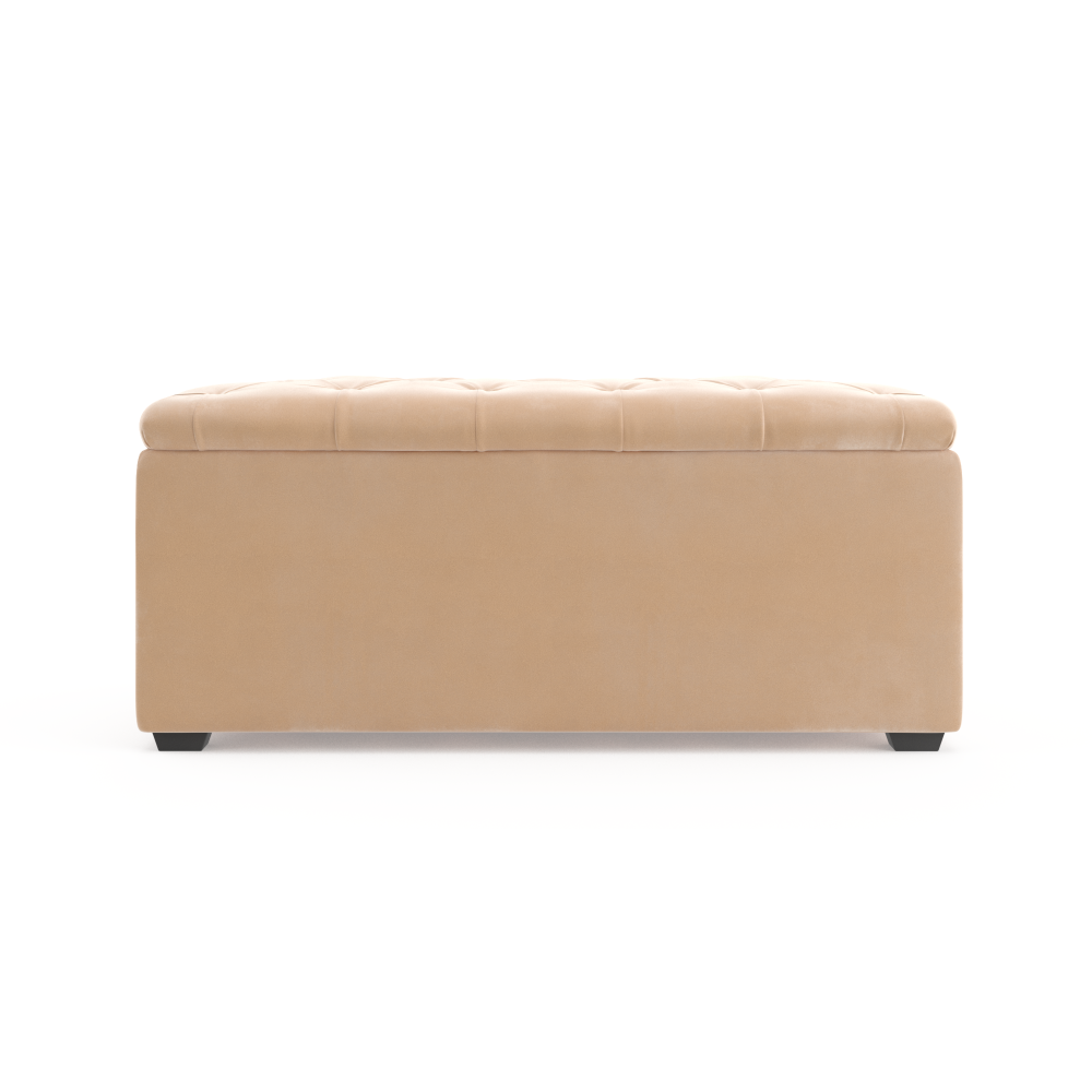 Emily Storage Bench Ottoman Almond Spice Fast shipping On sale