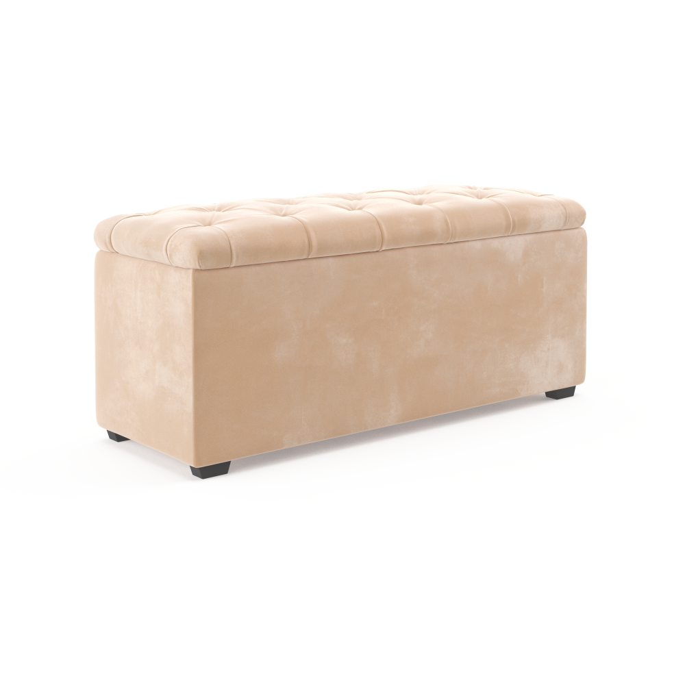 Emily Storage Bench Ottoman Almond Spice Fast shipping On sale