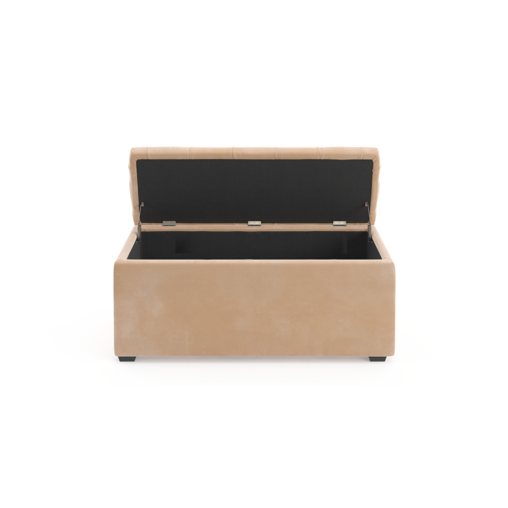 Emily Storage Bench Ottoman Almond Spice Fast shipping On sale