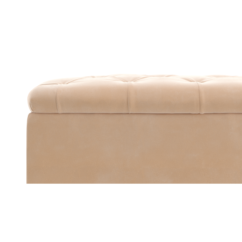 Emily Storage Bench Ottoman Almond Spice Fast shipping On sale