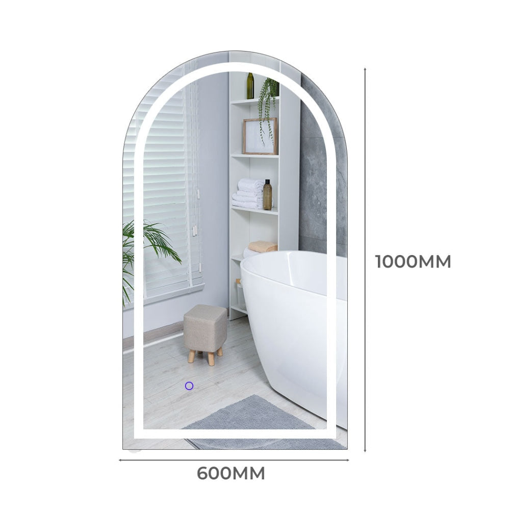 EMITTO Arch Wall Mirror LED Lighted Anti-fog Bathroom Mirrors Makeup 60x100cm Fast shipping On sale