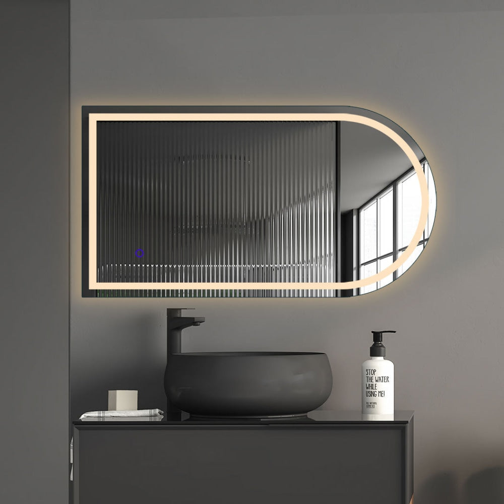EMITTO Arch Wall Mirror LED Lighted Anti-fog Bathroom Mirrors Makeup 60x100cm Fast shipping On sale