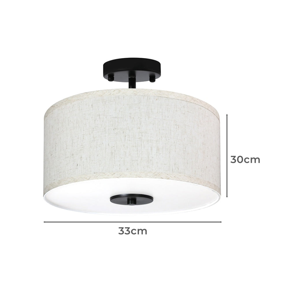 Emitto Led Ceiling Light 33cm Modern Bedroom Pendant Lights Linen Shade Flush Fast shipping On sale