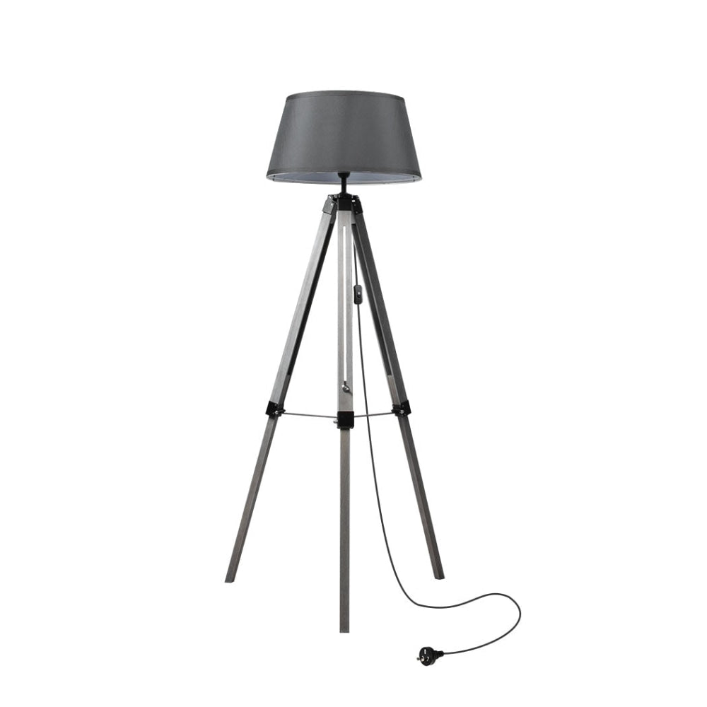 EMITTO Tripod Wooden Floor Lamp Shaded Reading Light Adjustable Home Lighting Fast shipping On sale