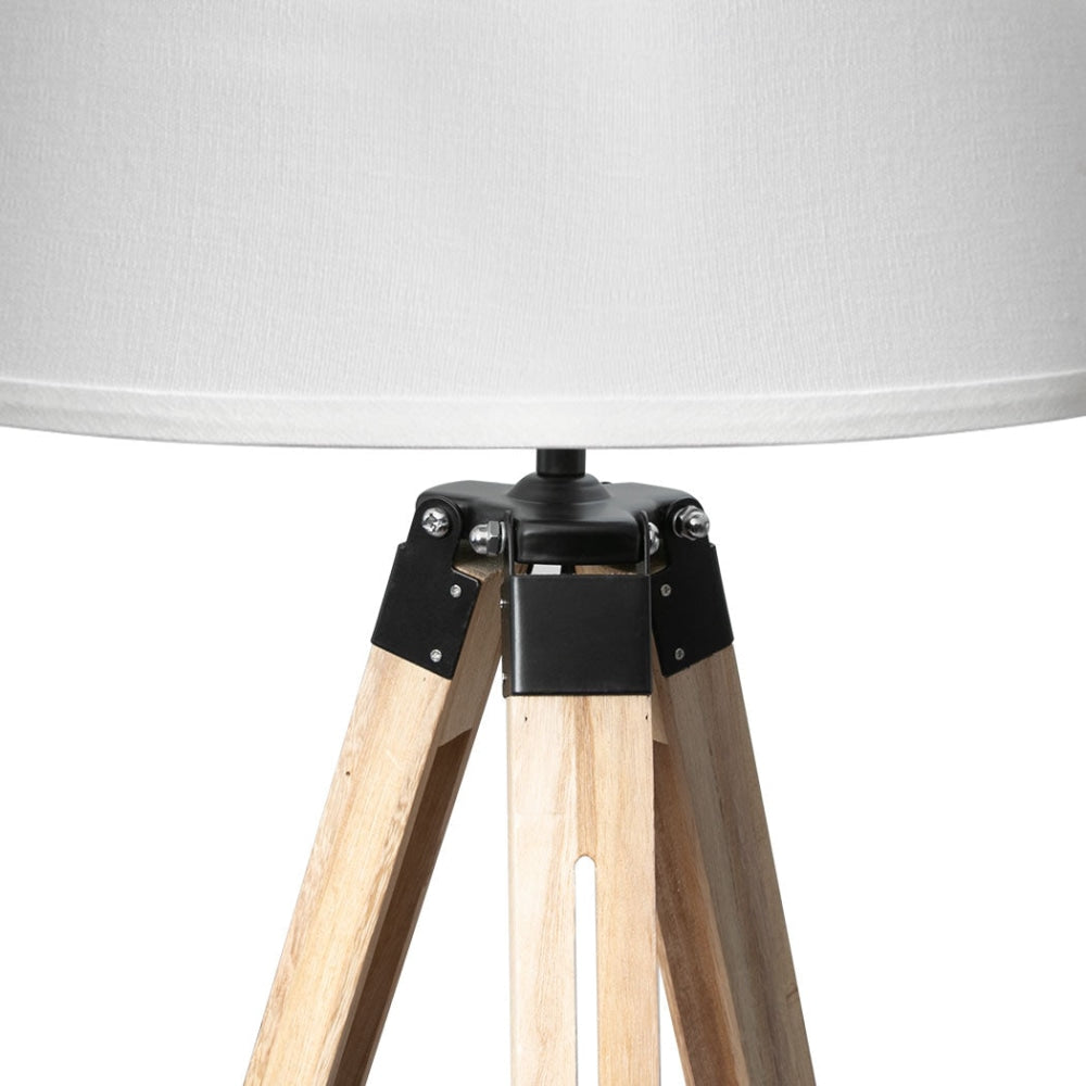 EMITTO Tripod Wooden Floor Lamp Shaded Reading Light Adjustable Stand Home Decor Fast shipping On sale