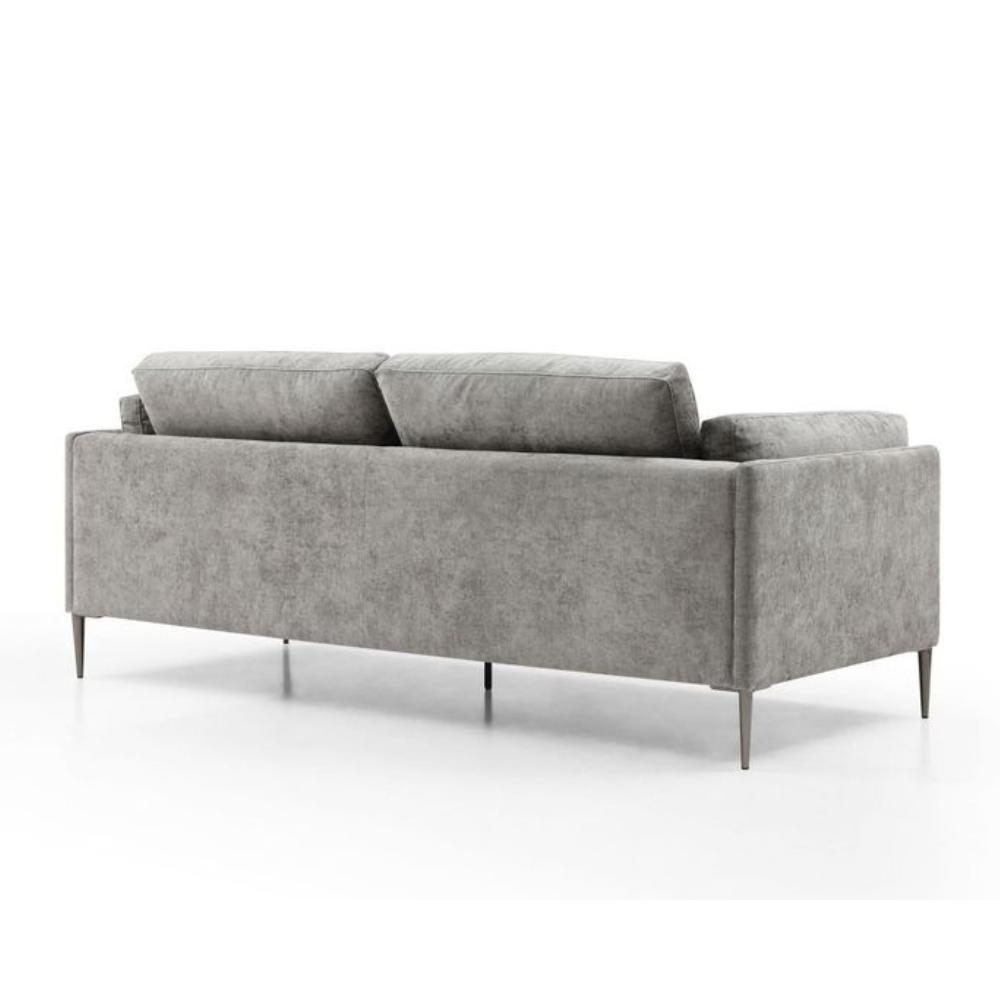 Fabric 3-Seater Sofa Lounge Couch Padded Cushion Metal Legs Grey Fast shipping On sale