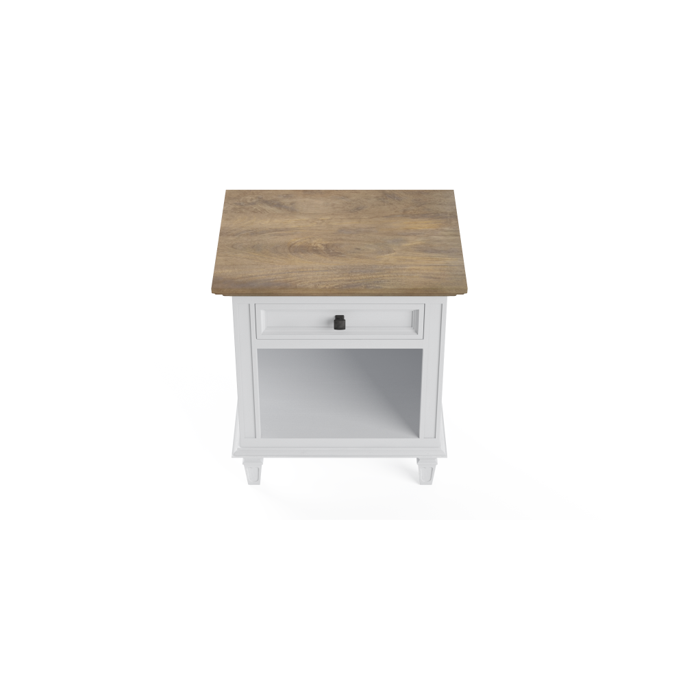 Enzo Nightstand Bedside Table White Fast shipping On sale