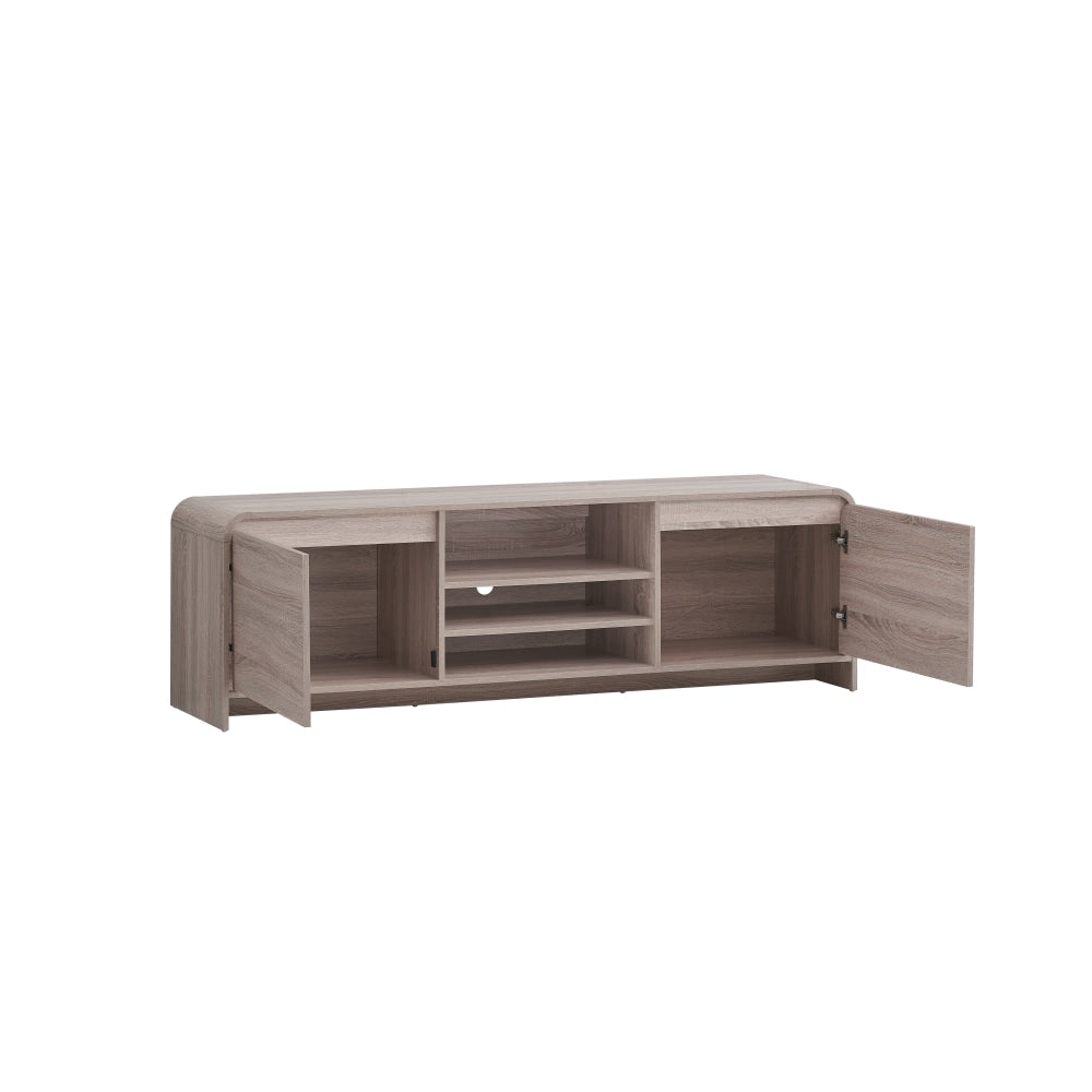 Ernest Lowline TV Stand Entertainment Unit Storage Cabinet 180cm 2-Doors Oak Fast shipping On sale