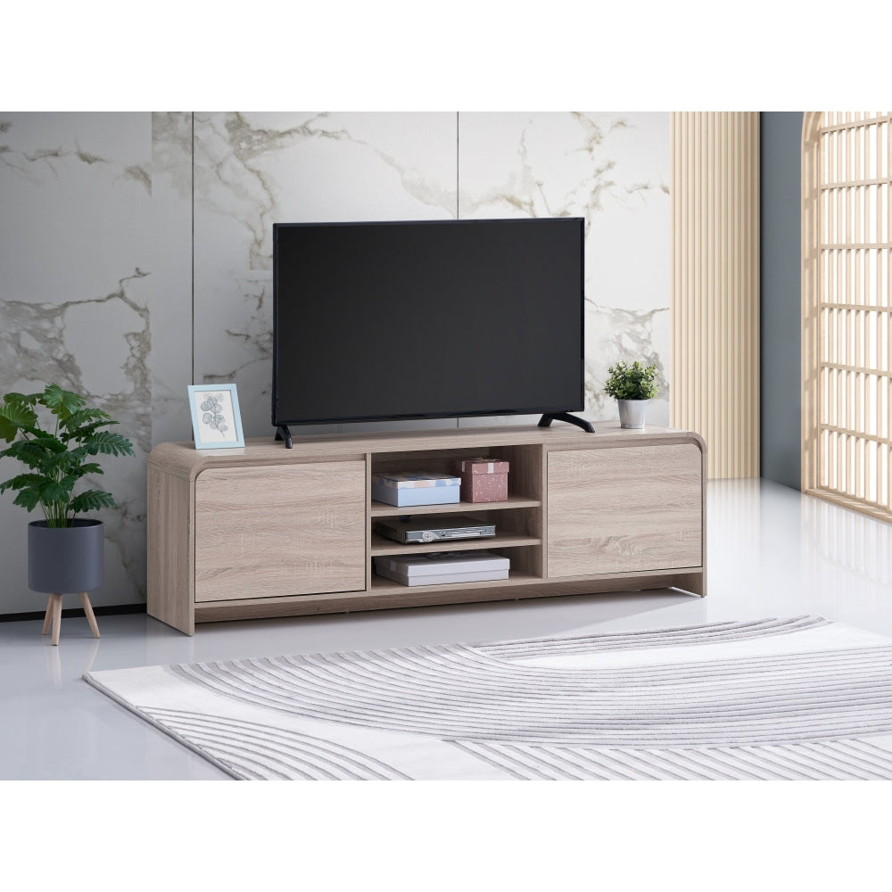 Ernest Lowline TV Stand Entertainment Unit Storage Cabinet 180cm 2-Doors Oak Fast shipping On sale