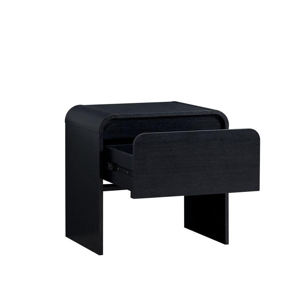 Ernest Wooden Bedside Nightstand Side Table W/ 1-Drawer Black table Fast shipping On sale