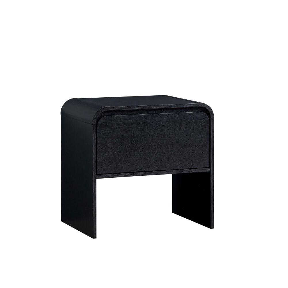 Ernest Wooden Bedside Nightstand Side Table W/ 1-Drawer Black table Fast shipping On sale