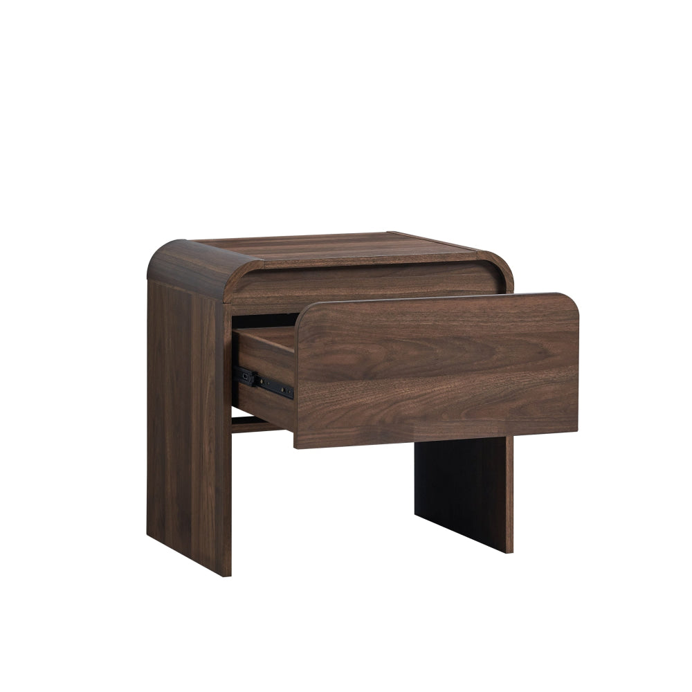 Ernest Wooden Bedside Nightstand Side Table W/ 1-Drawer Walnut table Fast shipping On sale