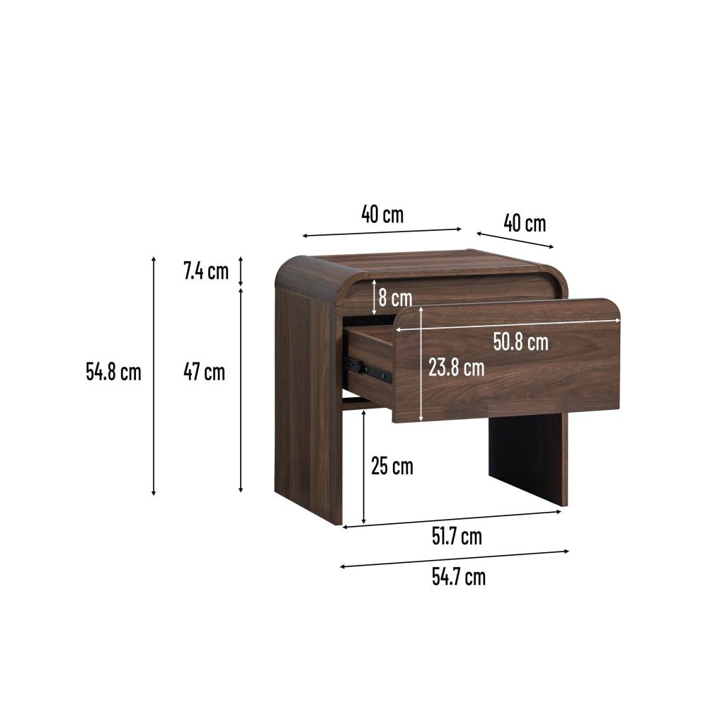 Ernest Wooden Bedside Nightstand Side Table W/ 1-Drawer Walnut table Fast shipping On sale