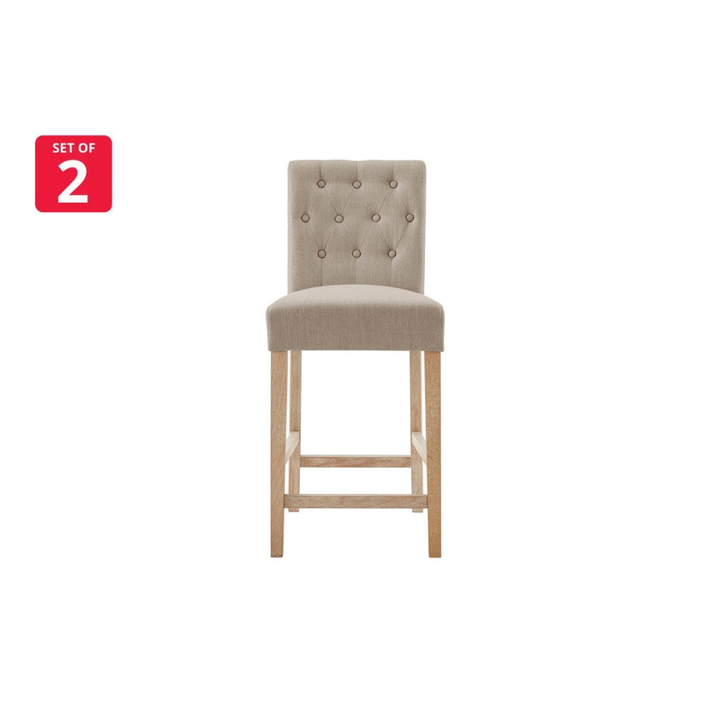 Espen Set of 2 Counter Kitchen Bar Stools French Beige Stool Fast shipping On sale