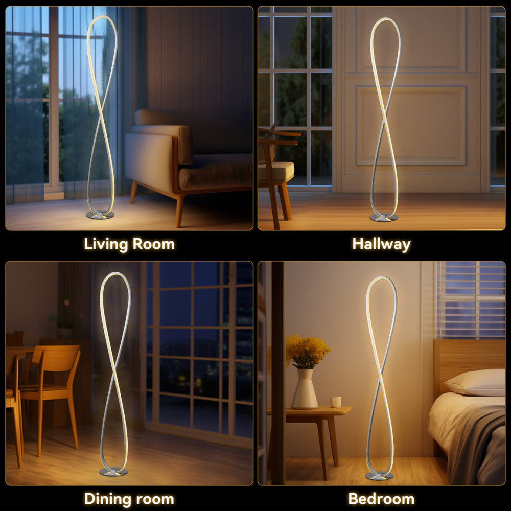 Eternal LED Twisted Metal Floor Lamp Elegant Accent Light - Chrome Fast shipping On sale