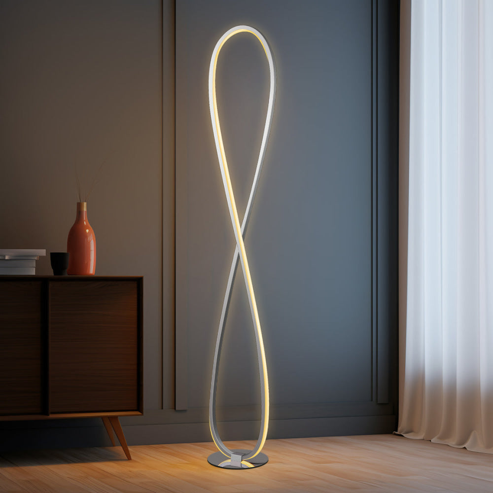 Eternal LED Twisted Metal Floor Lamp Elegant Accent Light - Chrome Fast shipping On sale