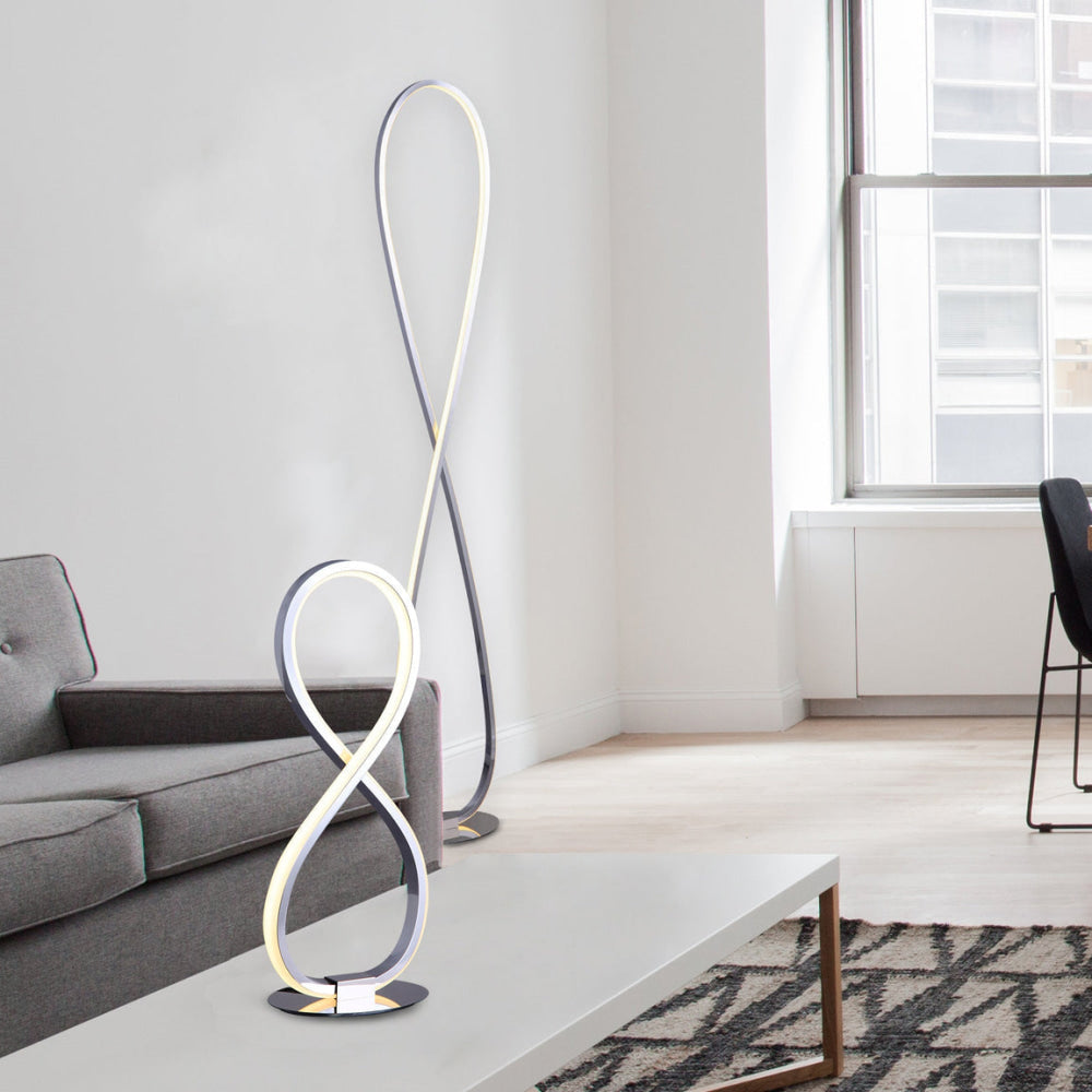 Eternal LED Twisted Metal Floor Lamp Elegant Accent Light - Chrome Fast shipping On sale