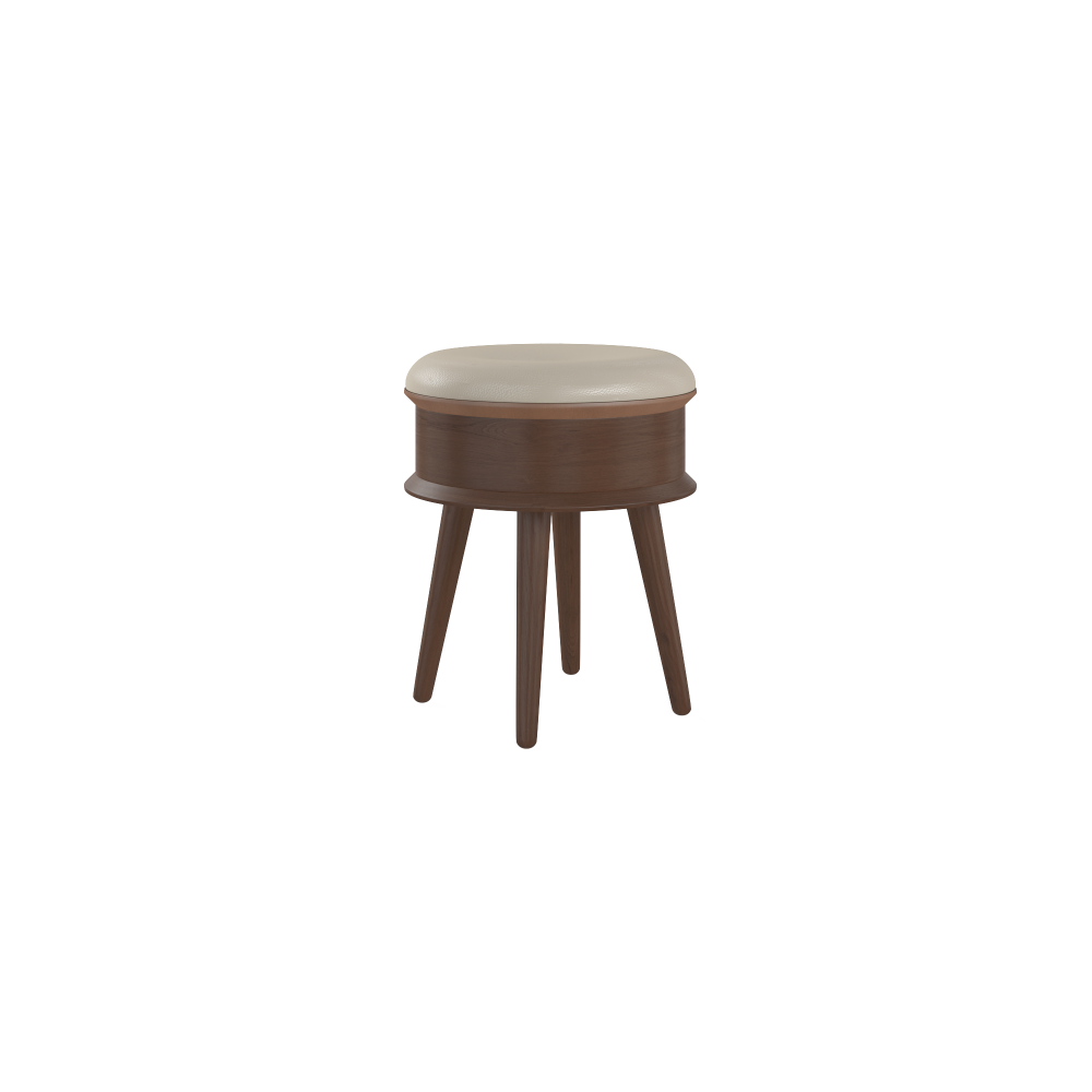 Ethan Wooden Leather Stool with Seat Pad Low Fast shipping On sale