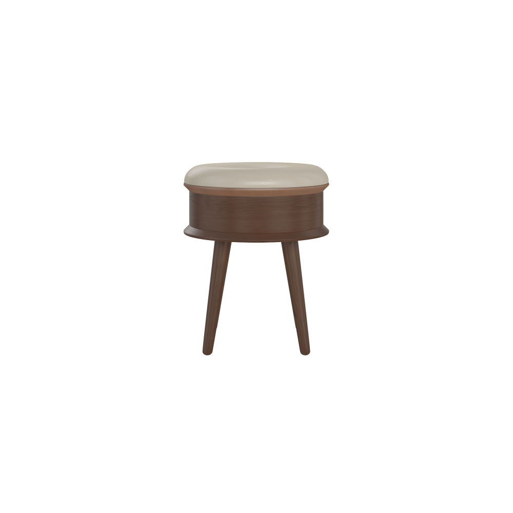Ethan Wooden Leather Stool with Seat Pad Low Fast shipping On sale
