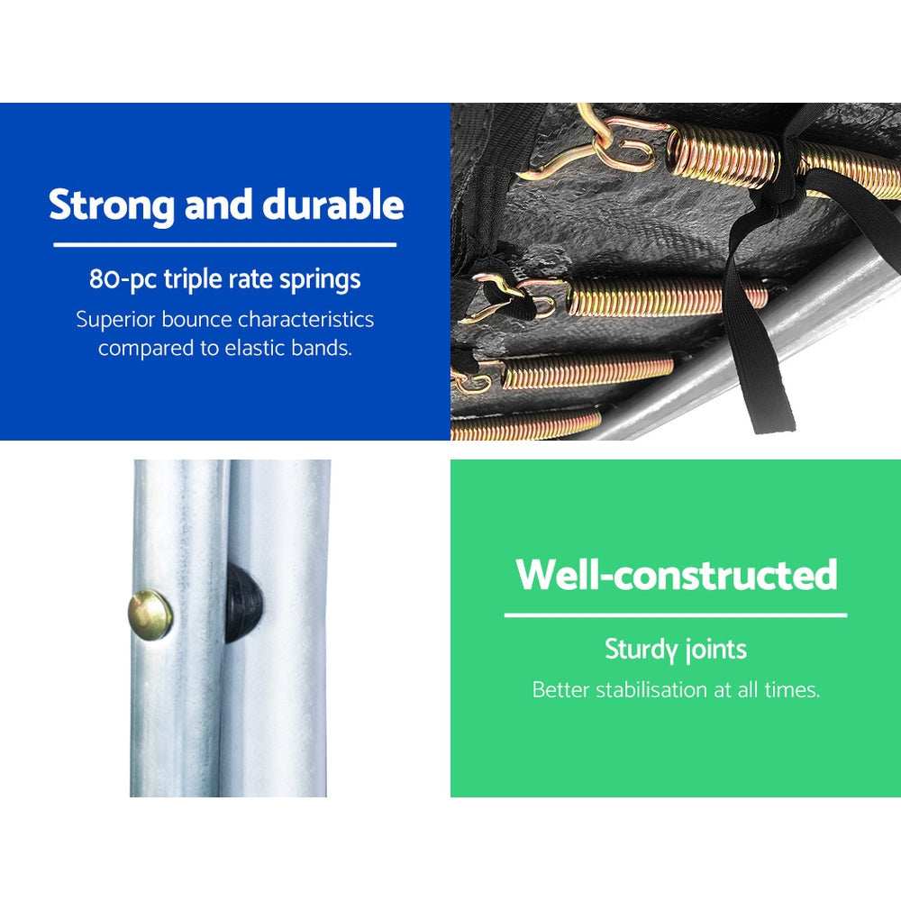 Everfit 14FT Trampoline Round Trampolines With Basketball Hoop Kids Present Gift Enclosure Safety Net Pad Outdoor Orange Sports & Fitness