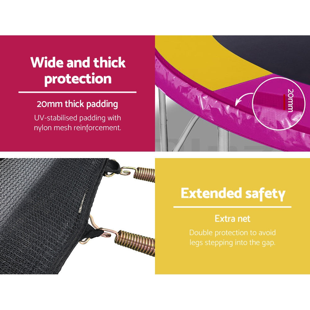 Everfit 14FT Trampoline Round Trampolines With Basketball Hoop Kids Present Gift Enclosure Safety Net Pad Outdoor Orange Sports & Fitness