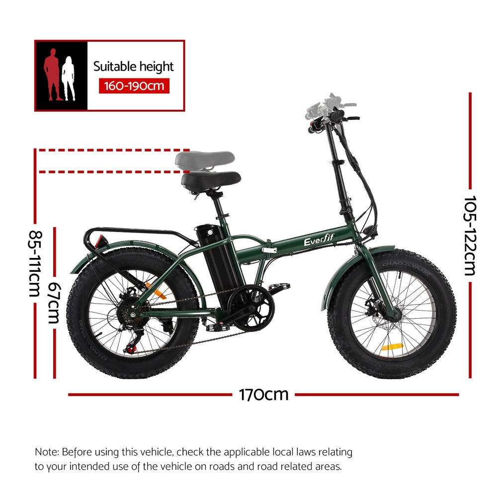 Everfit 20 Inch Folding Electric Bike Urban City Bicycle eBike Rechargeable Sports & Fitness Fast shipping On sale