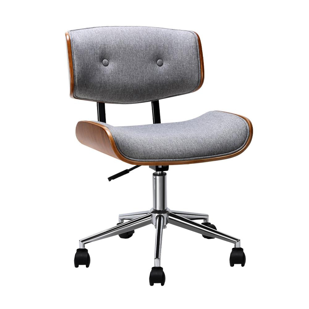 Executive Wooden Office Chair Fabric Computer Chairs Bentwood Seat Grey Fast shipping On sale