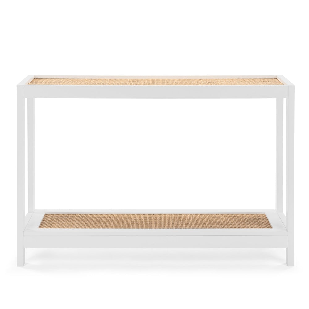 Ezra Modern Rattan Hallway Console Hall Table White/Natural Fast shipping On sale