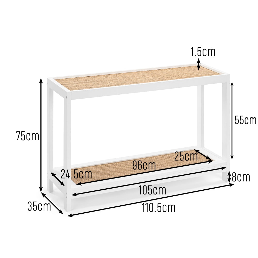 Ezra Modern Rattan Hallway Console Hall Table White/Natural Fast shipping On sale